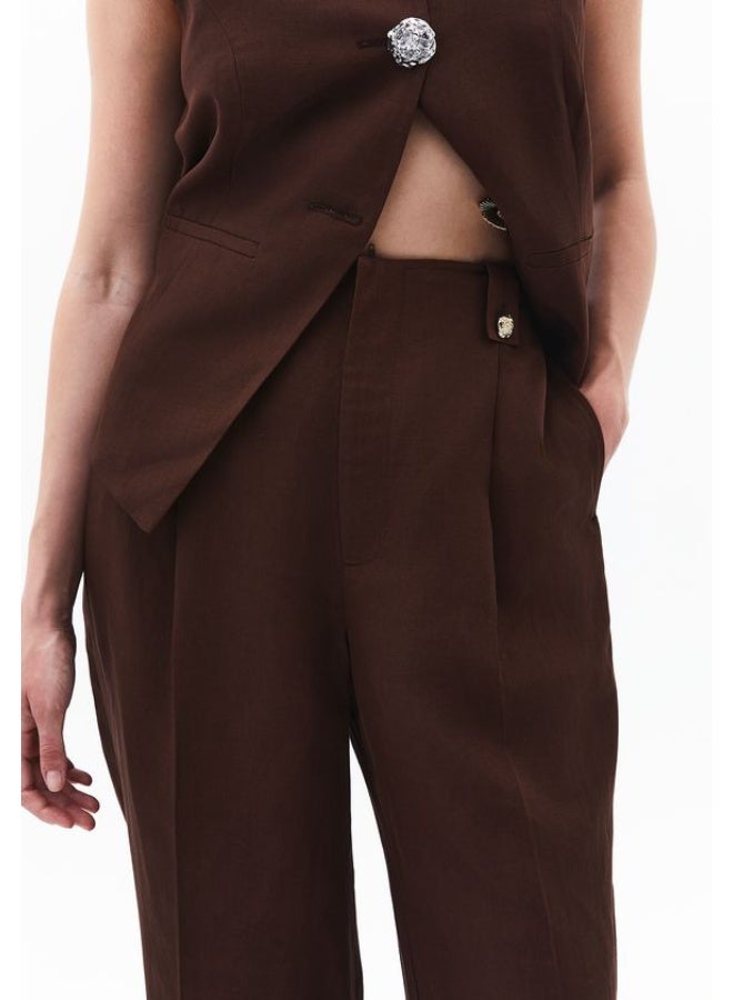 OXXO Linen Blend Wide-Leg Pants - Image 1